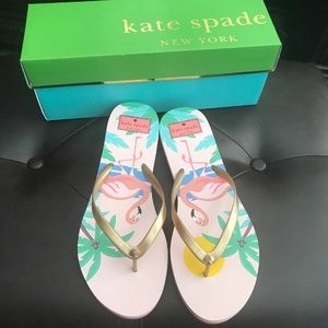 Kate Spade flamingo flip flops size 10 brand new